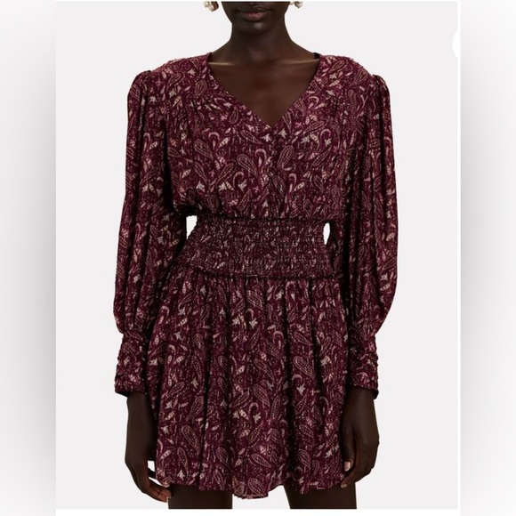 Intermix Lana Printed Smocked Mini Dress 4 - Picture 4 of 15